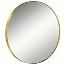 Round Wall Mirror 61cm Tempered Glass Gold