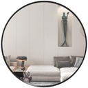 61cm Round Wall Mirror Black for Bedroom Living Room
