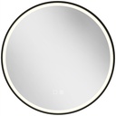 LED Bathroom Mirror 60cm Round Anti-Fog Bluetooth Black
