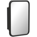 Wall Cabinet with Mirror 3 Shelves Black