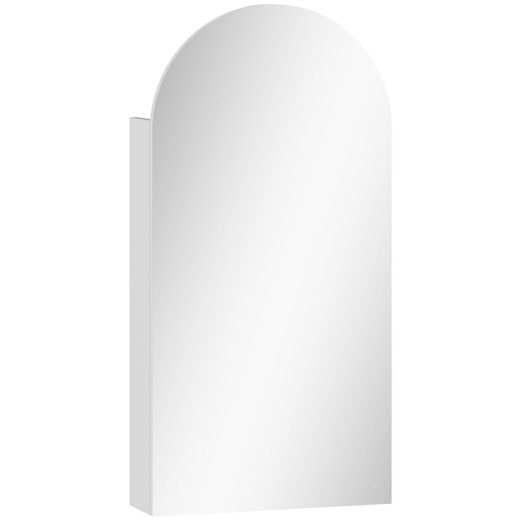 Arched Mirror Cabinet with Glass Shelves - White