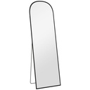 Standing Mirror Aluminium Frame 162cm Black