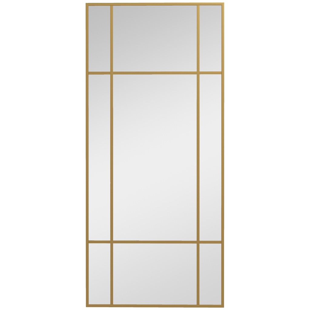 Decorative Wall Mirror Gold Tone with Hooks