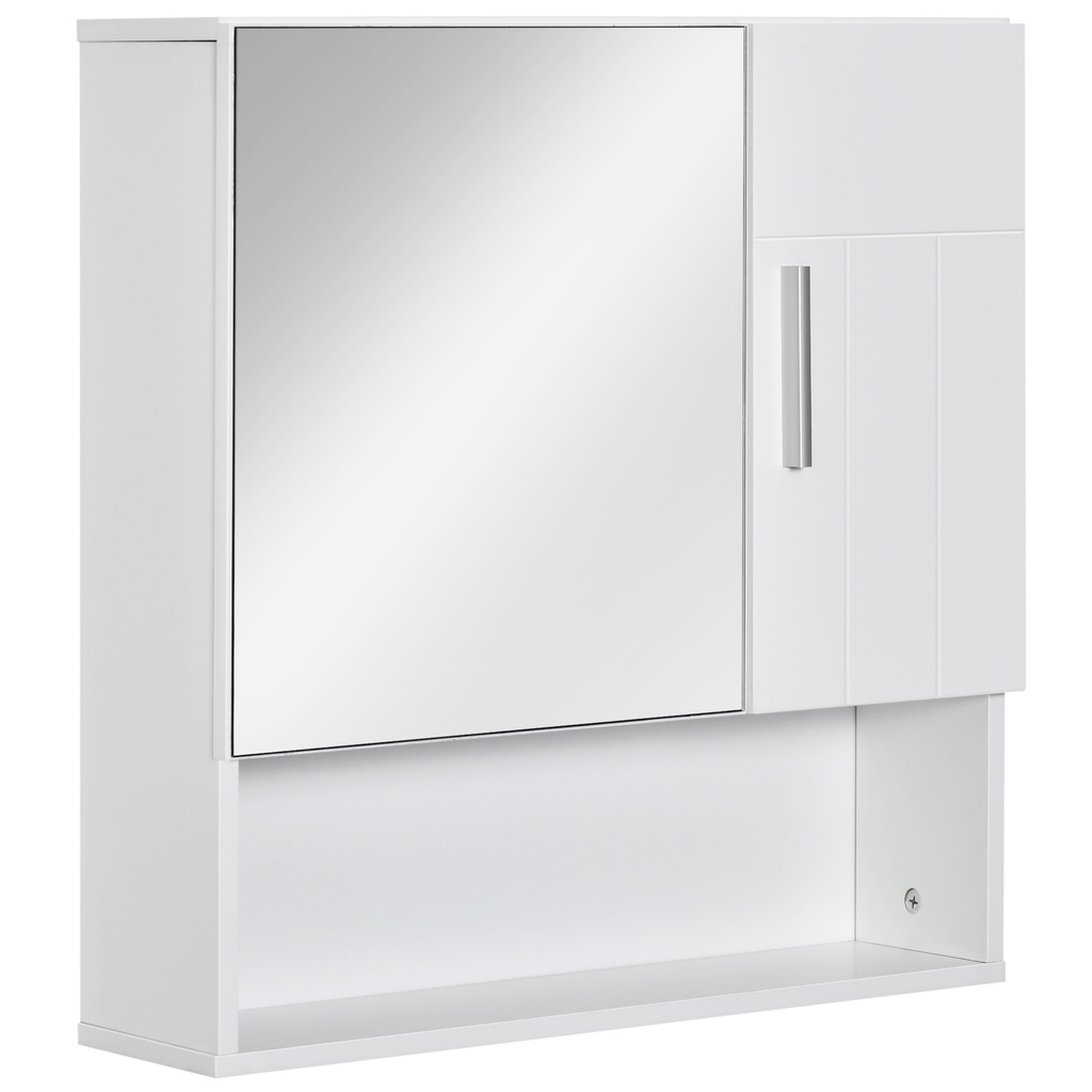 Kleankin Bathroom Mirror Cabinet White Wall-Mounted Storage