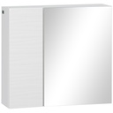Kleankin Bathroom Cabinet Wall-Mounted White with Mirror