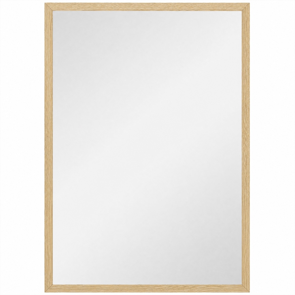 Wall-Mounted Mirror Natural Wood 70x50cm
