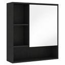 Wall-Mounted Mirror Cabinet Adjustable Shelves Black