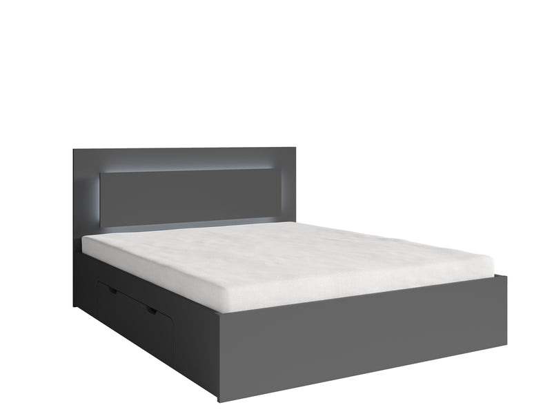 MO Fino Bed with Drawer – Graphite - 180 x 200 cm / Yes