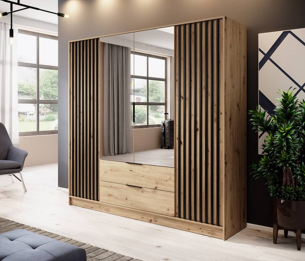 [NELLY 4D-GYLA-M] INSTALLATION SERVICE FOR Nelly Hinged Door Wardrobe 206cm [Mirror] Grey / 206cm
