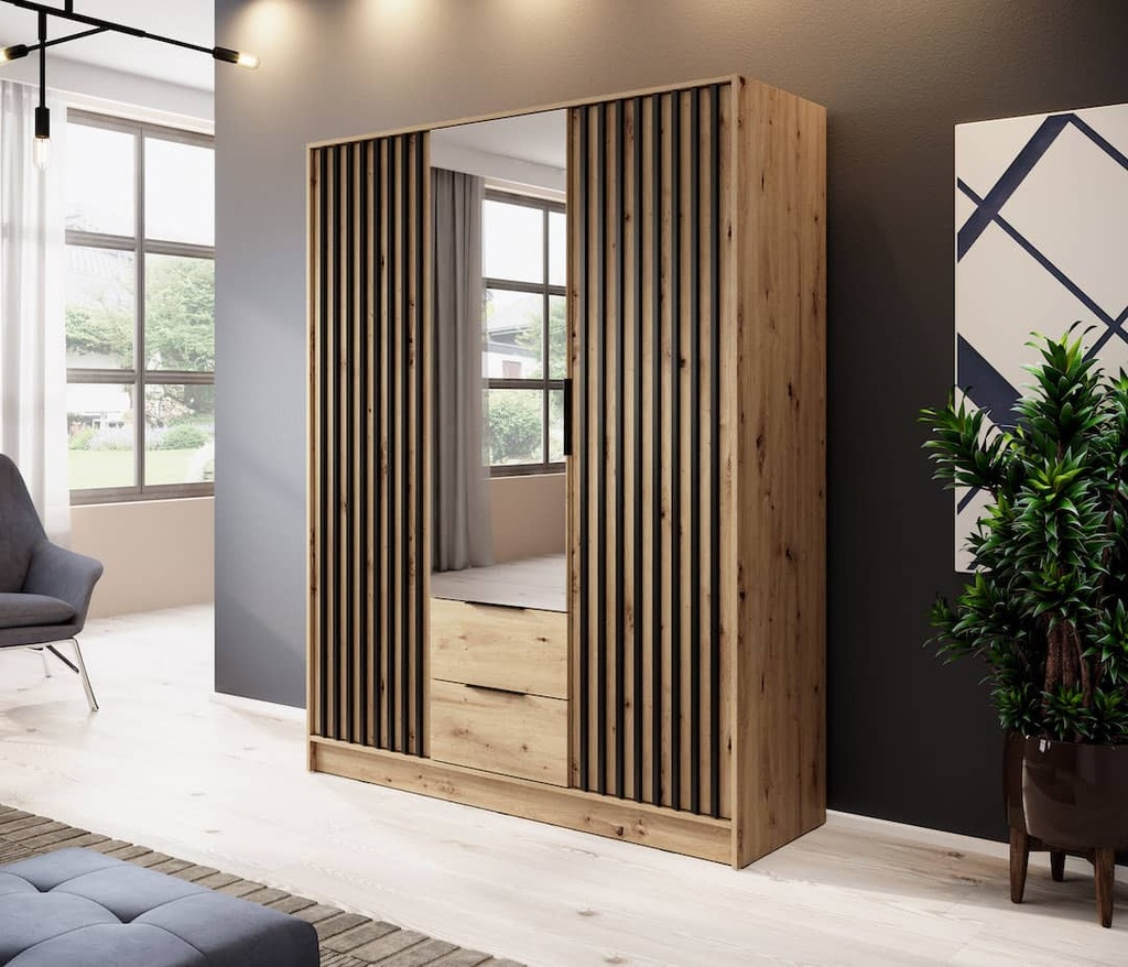 INSTALLATION SERVICE FOR Nelly Hinged Door Wardrobe 155cm [Mirror] Oak Artisan / 155cm