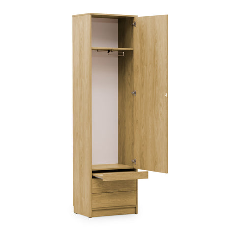 INSTALLATION SERVICE FOR PHANTOM FURNITURE Basic Spacious Wardrobe with Pull-Out Nightstand - Oiled Oak