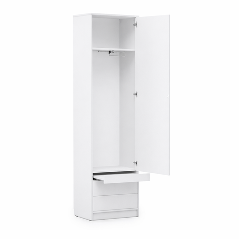 INSTALLATION SERVICE FOR PHANTOM FURNITURE Basic Spacious Wardrobe with Pull-Out Nightstand - White Matte