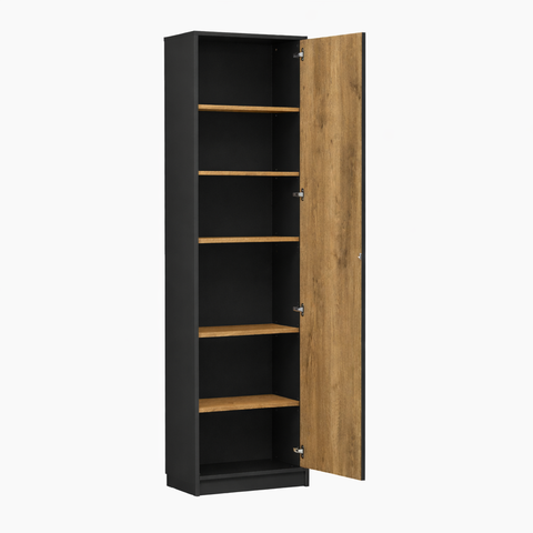 INSTALLATION SERVICE FOR PHANTOM FURNITURE Basic Wardrobe with Shelves - Black and Lancelot Oak
