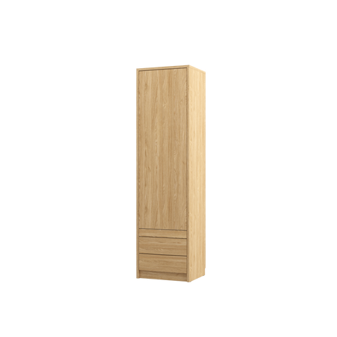 INSTALLATION SERVICE FOR PHANTOM FURNITURE Genius Spacious Wardrobe with Pull-Out Nightstand - Oiled Oak