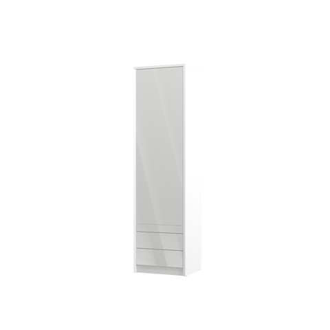 INSTALLATION SERVICE FOR PHANTOM FURNITURE Genius Spacious Wardrobe with Pull-Out Nightstand - White Gloss