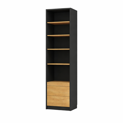 INSTALLATION SERVICE FOR PHANTOM FURNITURE Basic Open Shelving Unit with Drawers - Black and Lancelot Oak