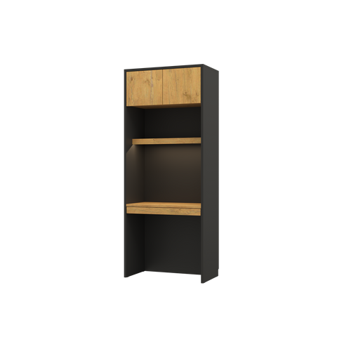 INSTALLATION SERVICE FOR PHANTOM FURNITURE GENIUS Desk Shelf Unit – 90 cm Wide - Black and Lancelot Oak