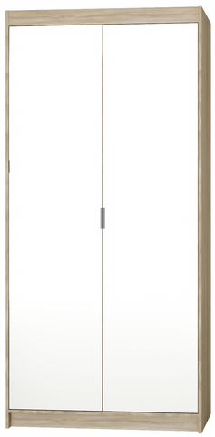 [ELENA SO02 - LUSTRO] INSTALLATION SERVICE FOR PHANTOM FURNITURE LE Elena 2D Mirrored Wardrobe in Sonoma Oak