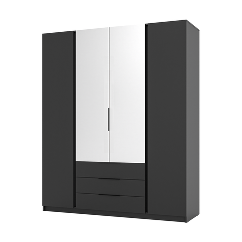 [KAJA BL/BL 2F 2 LUSTRO 3S] INSTALLATION SERVICE FOR PHANTOM FURNITURE LE KAJA BL/BL 2F 2 3S Wardrobe with Mirror - Wardrobe with warm white LED lighting