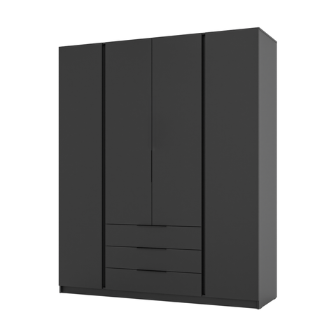 INSTALLATION SERVICE FOR PHANTOM FURNITURE LE KAJA BL/BL 4F 3S Wardrobe - Wardrobe with warm white LED lighting