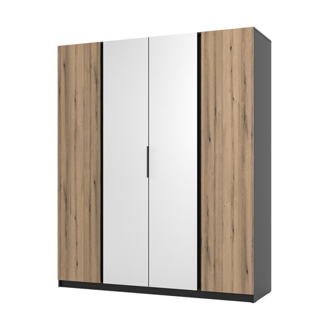 INSTALLATION SERVICE FOR PHANTOM FURNITURE LE KAJA BL/EV 2F 2 Wardrobe with Mirror - Wardrobe with warm white LED lighting
