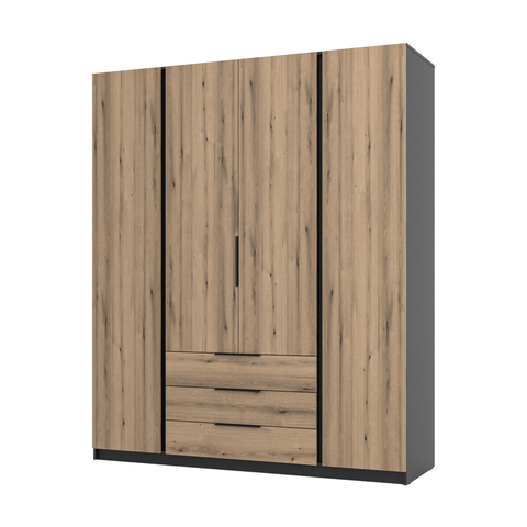 [KAJA BL/EV 4F 3S] INSTALLATION SERVICE FOR PHANTOM FURNITURE LE KAJA BL/EV 4F 3S Wardrobe - Wardrobe with warm white LED lighting