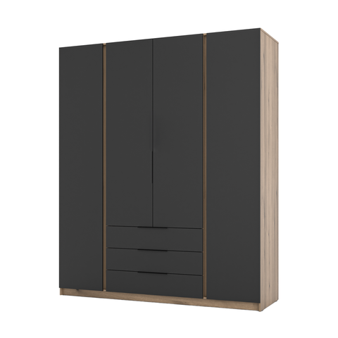 INSTALLATION SERVICE FOR PHANTOM FURNITURE LE KAJA EV/BL 4F 3S Wardrobe - Wardrobe with warm white LED lighting