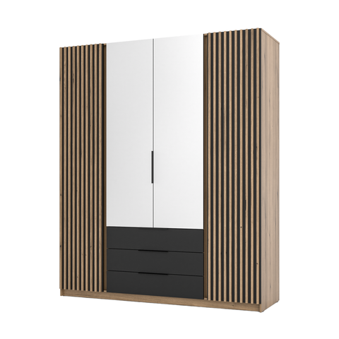 INSTALLATION SERVICE FOR PHANTOM FURNITURE LE KAJA EV/BL-EV 2LAM 2 3S Wardrobe with Mirror - Wardrobe with warm white LED lighting