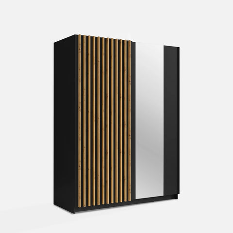 [D5-U12001/R20315-III10-B] INSTALLATION SERVICE FOR PHANTOM FURNITURE MO Dalia Black Wardrobe with Mirror – 150.5 cm