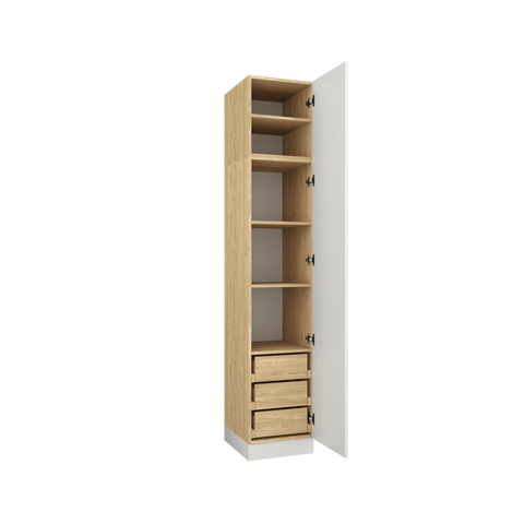 [Element nr 15] INSTALLATION SERVICE FOR PHANTOM FURNITURE SLEEP VARIA 1-Door Wardrobe with Drawers and Shelves 45 cm - Oiled Oak / White Gloss