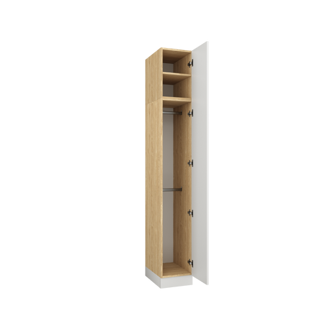 INSTALLATION SERVICE FOR PHANTOM FURNITURE SLEEP VARIA Single-Door Wardrobe 35 cm with Hanging Rails – Oiled Oak / White Gloss