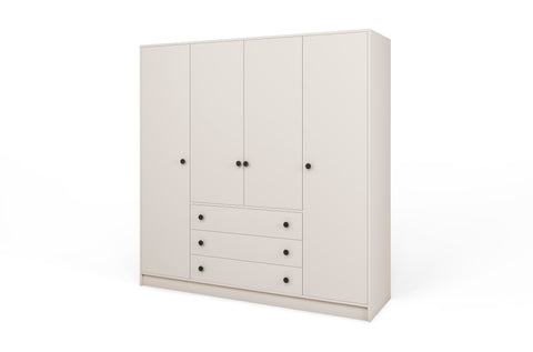 [PK meble STORM-1] Storm 4D Wardrobe – With Mirror or Without Mirror | Cashmere - Without Mirror