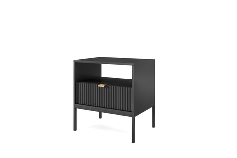 INSTALLATION SERVICE FOR PHANTOM FURNITURE Nova Nightstand Black - Modern Elegance for Your Bedroom - Black with Black Frame and Gold Handles