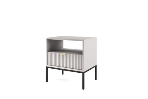 INSTALLATION SERVICE FOR PHANTOM FURNITURE Nova Nightstand Gray - Modern Elegance for Your Bedroom - Gray with Black Frame and Gold Handles