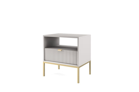 INSTALLATION SERVICE FOR PHANTOM FURNITURE Nova Nightstand Gray - Modern Elegance for Your Bedroom - Gray with Gold Frame and Gold Handles