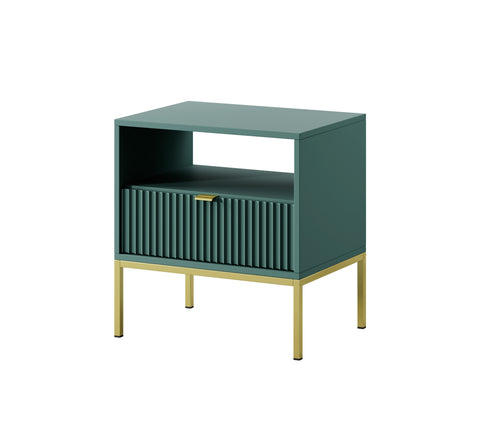 Nova Nightstand Labrador Green - Modern Elegance for Your Bedroom - Labrador Green with Black Frame and Handles