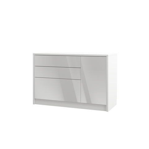 INSTALLATION SERVICE FOR PHANTOM FURNITURE Genius Chest of Drawers with 1 Door and 3 Drawers - White Gloss