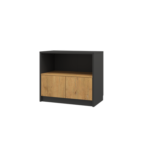 INSTALLATION SERVICE FOR PHANTOM FURNITURE Genius Chest of Drawers with 2 Doors - Black and Lancelot Oak
