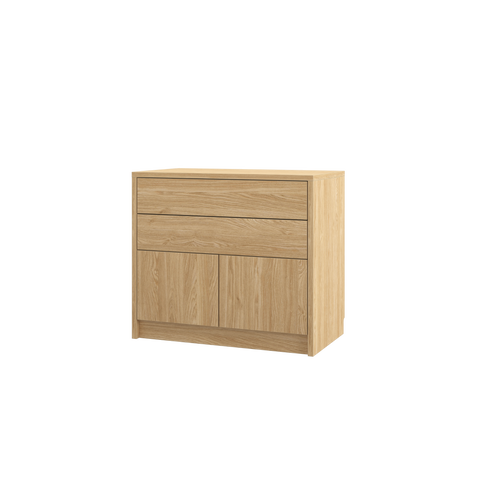 INSTALLATION SERVICE FOR PHANTOM FURNITURE Genius Chest of Drawers with 2 Doors and 2 Drawers - Oiled Oak