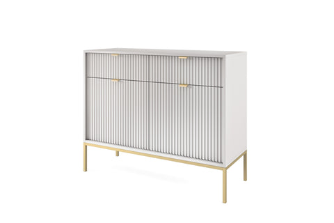 INSTALLATION SERVICE FOR PHANTOM FURNITURE Nova Dresser Gray - Modern Design with Two Doors and Two Drawers - Gray with Gold Frame and Gold Handles