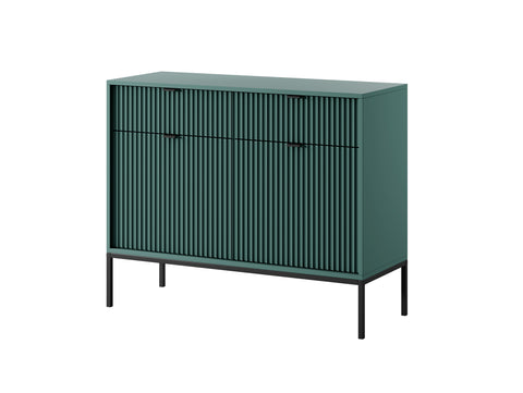 INSTALLATION SERVICE FOR PHANTOM FURNITURE Nova Dresser Labrador Green - Modern Design with Two Doors and Two Drawers - Labrador Green with Black Frame and Handles
