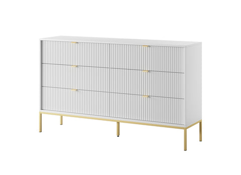INSTALLATION SERVICE FOR PHANTOM FURNITURE Nova Dresser White- A Fusion of Modern Elegance and Practical Storage - White with Gold Frame and Gold Handles