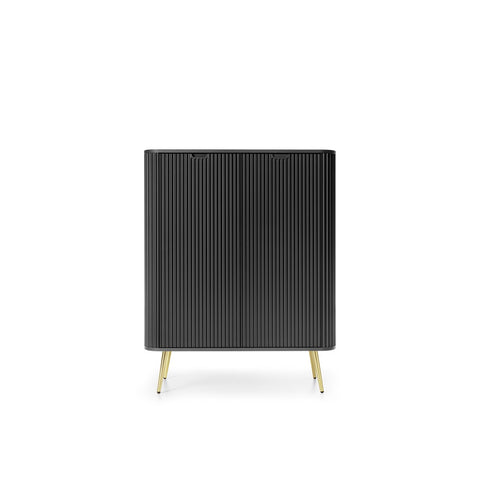 INSTALLATION SERVICE FOR PHANTOM FURNITURE Zova Black High Sideboard with Two Doors - Black with gold legs