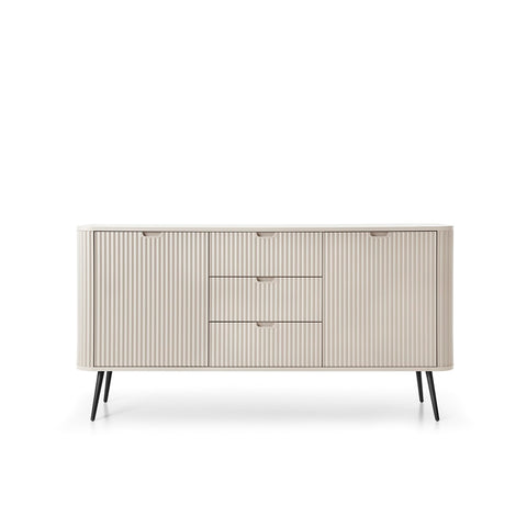 INSTALLATION SERVICE FOR PHANTOM FURNITURE Zova Cashmere Chest of Drawers with Two Doors and Three Drawers - Cashmere with black legs