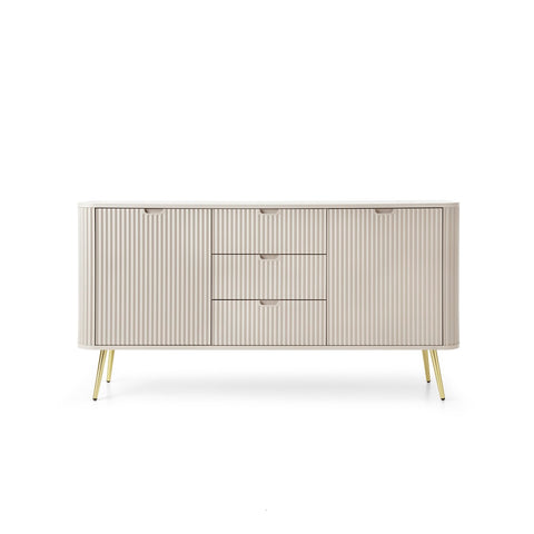 [KSZ-168-C-G] INSTALLATION SERVICE FOR PHANTOM FURNITURE Zova Cashmere Chest of Drawers with Two Doors and Three Drawers - Cashmere with gold legs