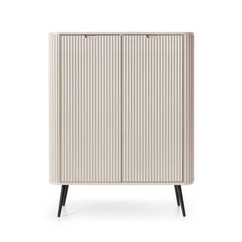 [K-103-C-B] INSTALLATION SERVICE FOR PHANTOM FURNITURE Zova Cashmere High Sideboard with Two Doors - Cashmere with black legs