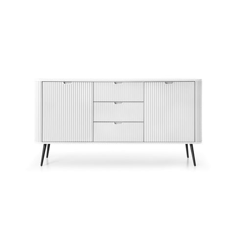 [KSZ-168-W-B] INSTALLATION SERVICE FOR PHANTOM FURNITURE Zova White Chest of Drawers with Two Doors and Three Drawers - White with black legs