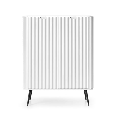 INSTALLATION SERVICE FOR PHANTOM FURNITURE Zova White High Sideboard with Two Doors - White with black legs