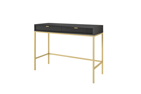 [NOVA TOALETKA T104] INSTALLATION SERVICE FOR PHANTOM FURNITURE Nova Vanity Table Black - A Fusion of Modern Elegance and Practical Storage - Black with Gold Frame and Gold Handles