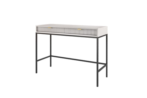 [NOVA TOALETKA T104] INSTALLATION SERVICE FOR PHANTOM FURNITURE Nova Vanity Table Gray - A Fusion of Modern Elegance and Practical Storage - Gray with Black Frame and Gold Handles